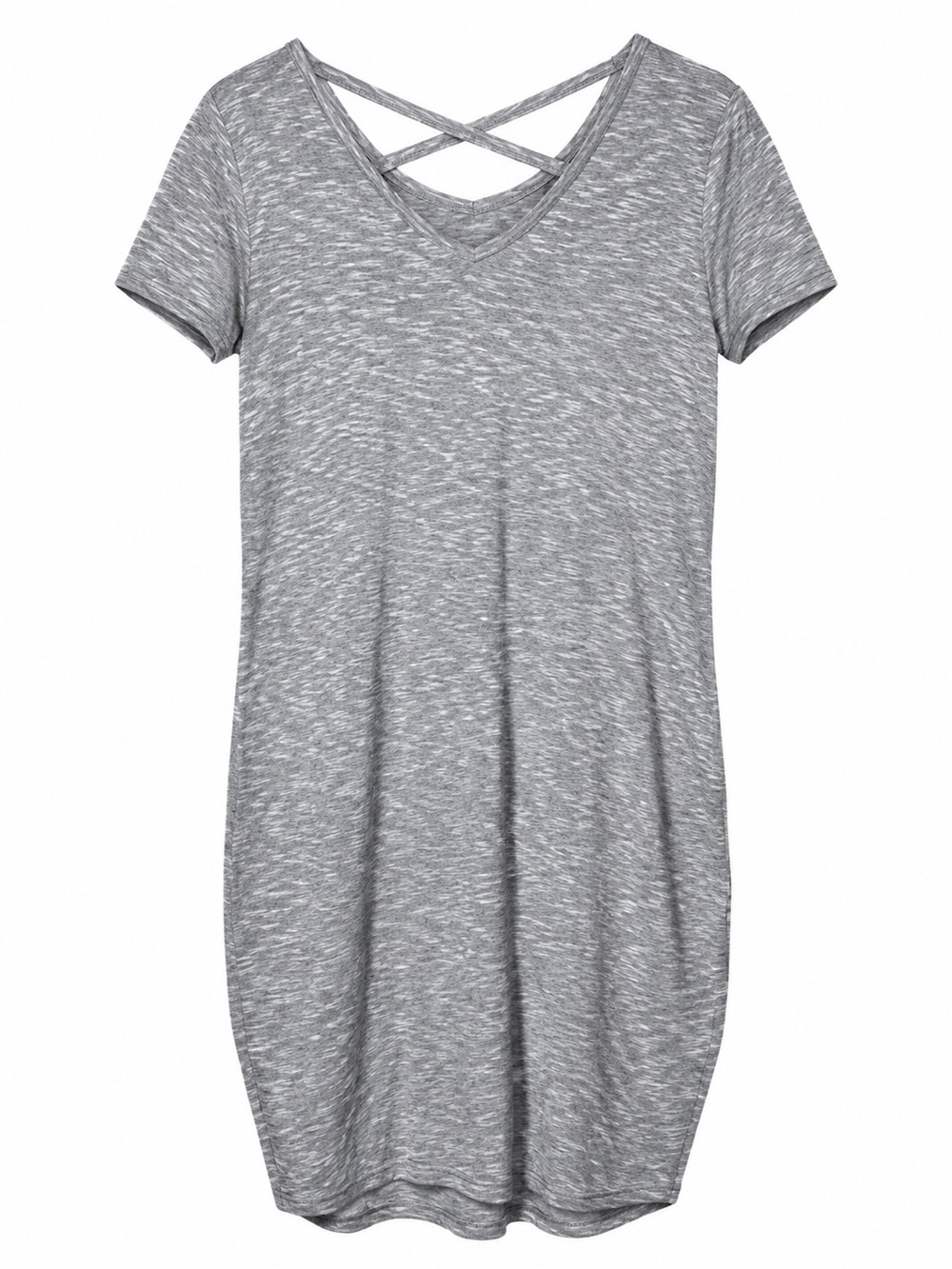 Juicy Couture Criss Cross Neck T Shirt Dress Short Sleeve Gray Small - Picture 2 of 14